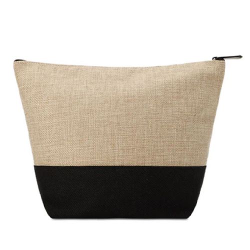 Dark SubliLinen Cosmetic Bag With Black Base - 7.3" x 9.4" #2